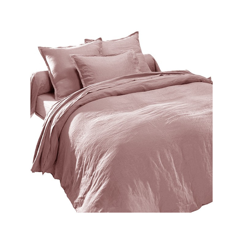 Lin Lavé Housse de Couette Vieux Rose