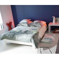 Housse de Couette New York Métal 220x240 + 2 taies 65x65