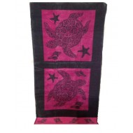 Drap de Plage 100x180 Tortues Gris/Rose