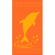Drap de Plage "Dolphin" Orange 100x180