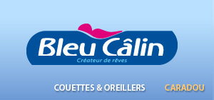 bleu calin couette et oreillers