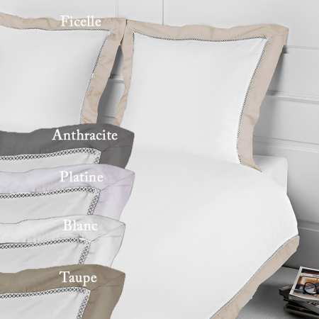 Housse de Couette 200x200 Jour Croisé Luxe 120 fils/cm2 Trianon