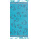 Fouta Coton Egyptien doublée éponge 90 x 180 cm POISSONS TURQUOISE