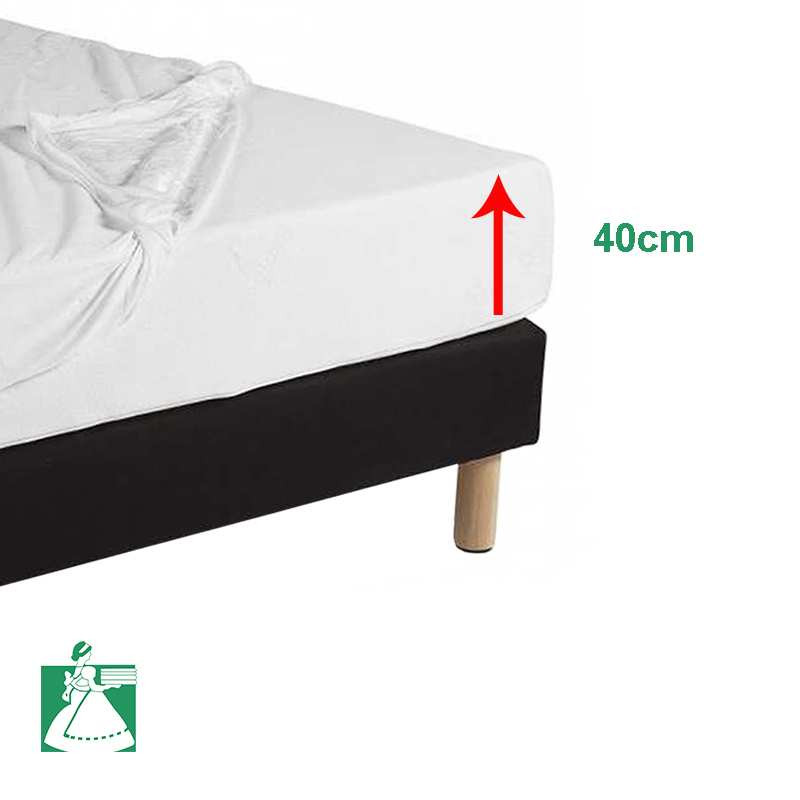 Protège Matelas MOLLETON 230 g/m² - Bonnets 40 cm