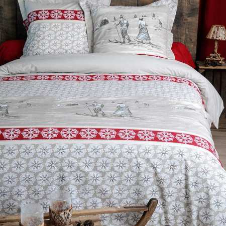 Parure Housse de Couette SKIEURS ROUGE