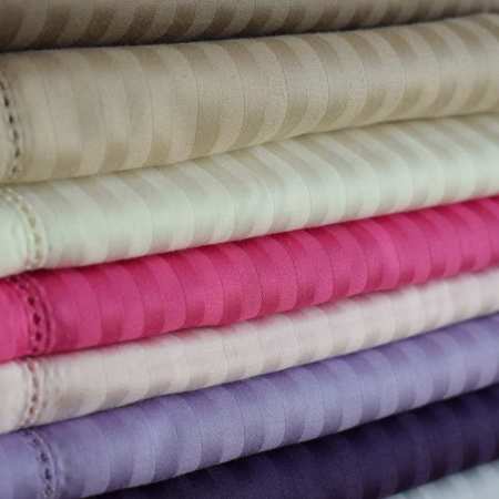Taie d'oreiller 65x65 Satin de Coton 120 fils/cm2 Fines Rayures