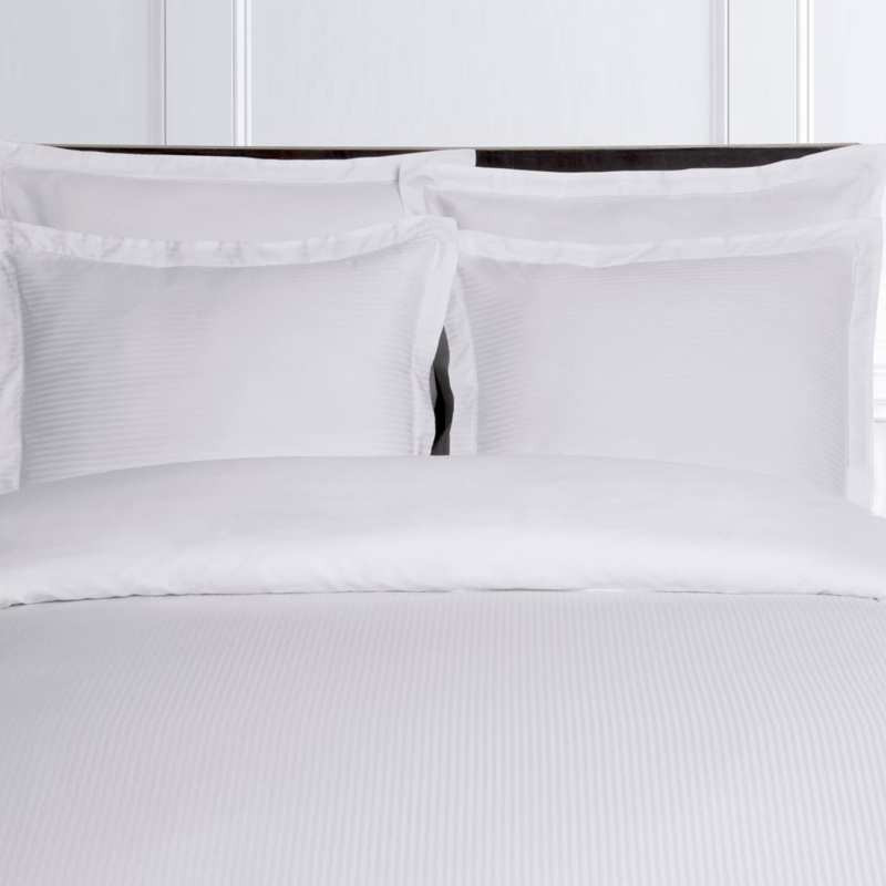 Taie d'oreiller 50x70 Satin de Coton 120 fils/cm2 Fines Rayures - La ...