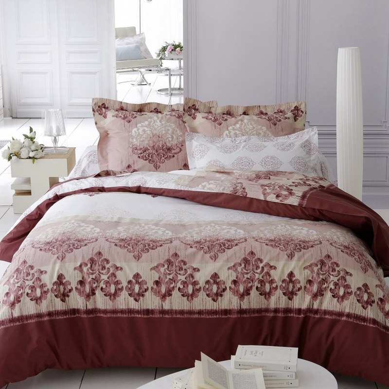 Parure Housse de Couette Percale Verone Marsala Parure Housse de Couette Percale Verone Marsala