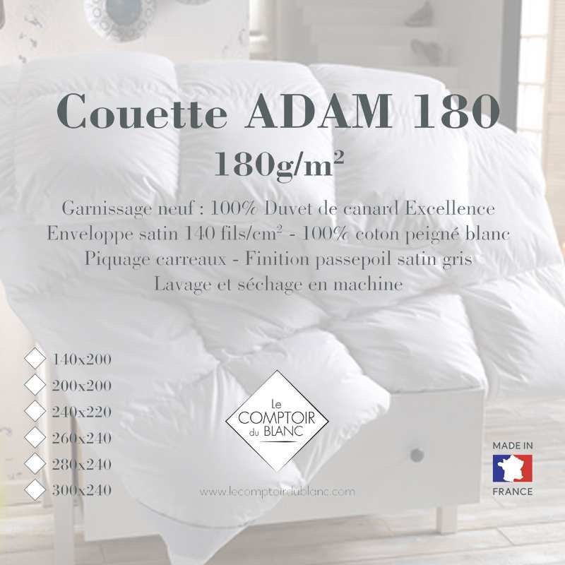 Couette Adam 180 g/m2 Chaude