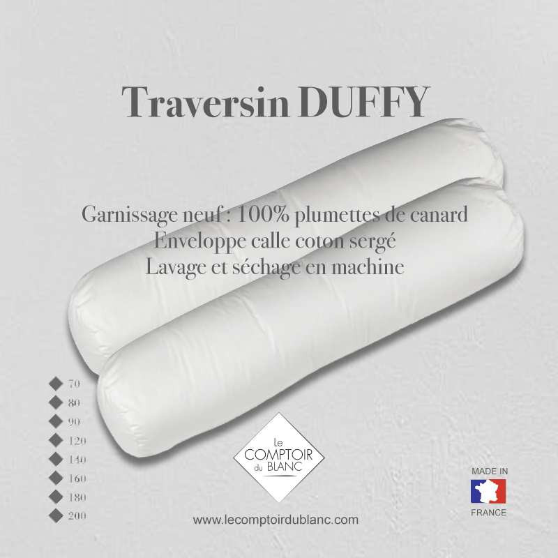 Lot de 2 Oreillers 100% Plumes DUFFY Garnissage Neuf de France