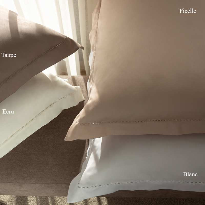 Lot de 2 taies d'oreiller 65x65 satin de coton 120 fils Mayotte