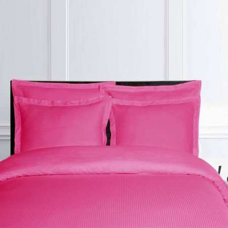 Housse de Couette Fines Rayures Fushia