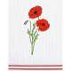 Torchon Nid d'Abeille 50 x 70 cm Coquelicot