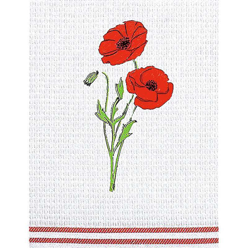 Torchon Nid d'Abeille 50 x 70 cm Coquelicot Torchon Nid d'Abeille 50 x 70 cm Coquelicot