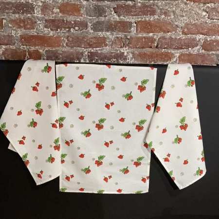 Lot de 3 Torchons 50 x 70 cm Fraises