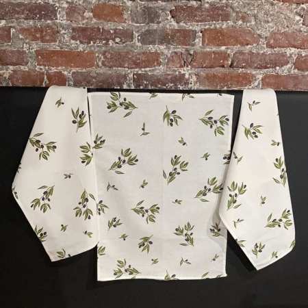 Lot de 3 Torchons 50 x 70 cm Olives