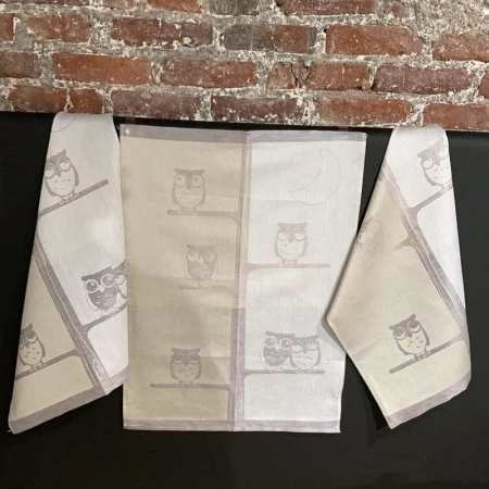 Lot de 3 Torchons 50 x 70 cm Hiboux
