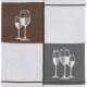 Lot de 3 Essuie-Mains 50 x 50 cm Verres