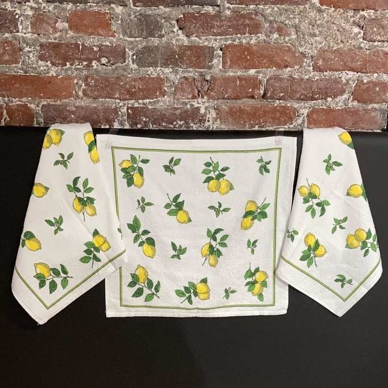 Lot de 3 Essuie-Mains 50 x 50 cm Citrons