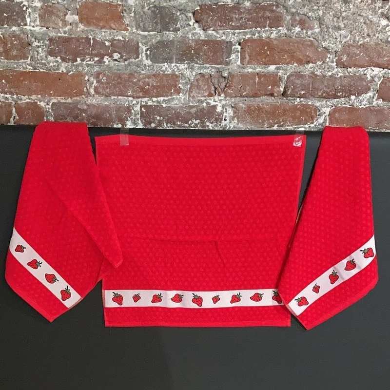 Lot de 3 Essuie-Mains 50 x 50 cm Fraises