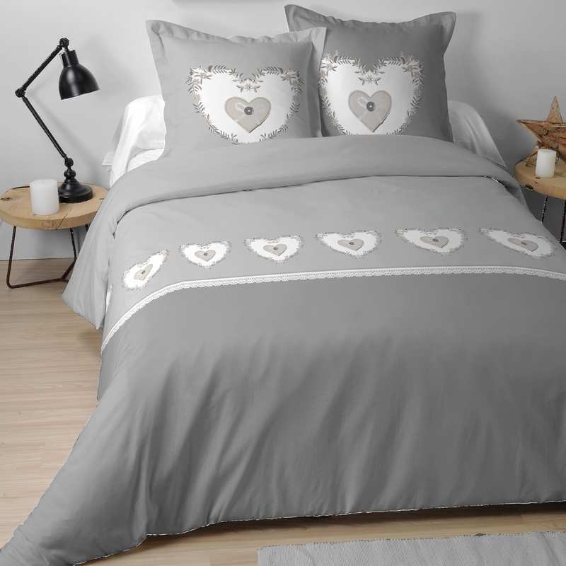 Parure Housse de Couette PAULINE GRIS Parure Housse de Couette PAULINE GRIS