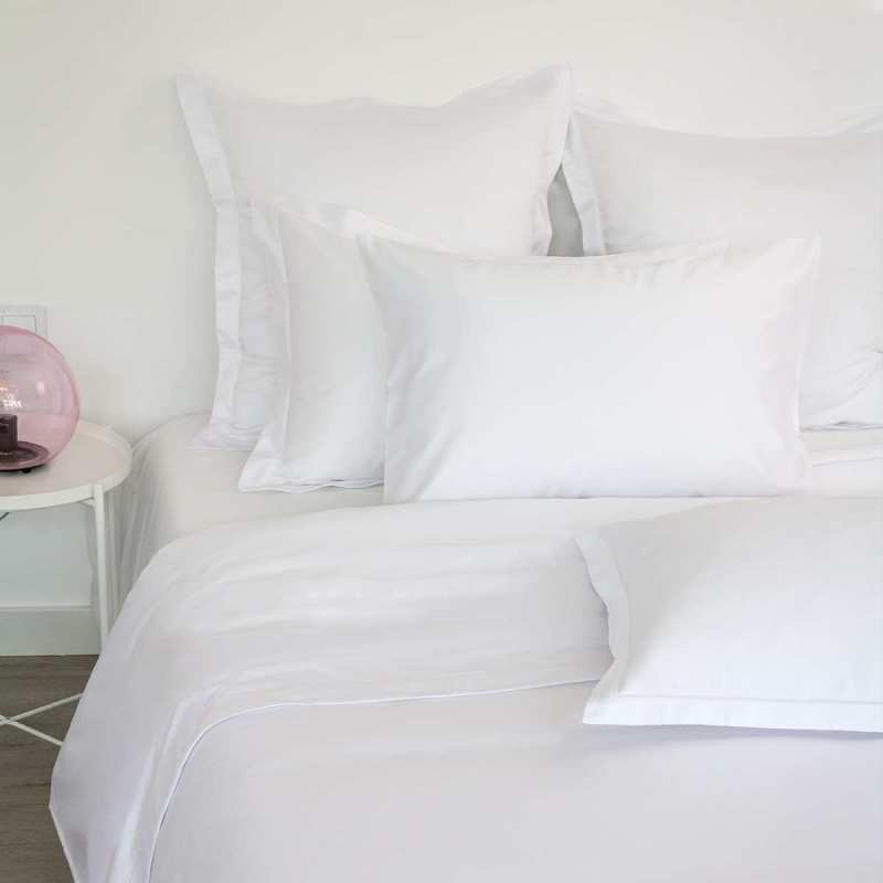 Taie de traversin percale blanche 90 cm