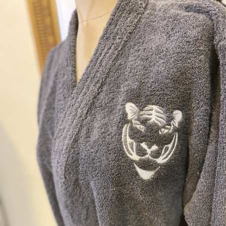 Peignoir de Bain à Col Kimono - Broderie TIGRE