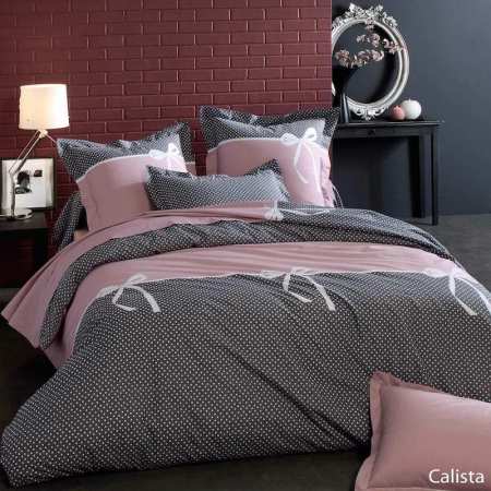 Couette bicolore 220x240 cm rose et grise 300g/m2