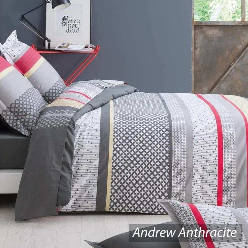 Parure Housse de Couette ANDREW ANTHRACITE Parure Housse de Couette ANDREW ANTHRACITE