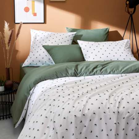 PRIX NOËL : Couette CHAUDE Extra-Douce - Coton Bio 200x200 cm - Wake Me  Green WAKE ME GREEN pas cher