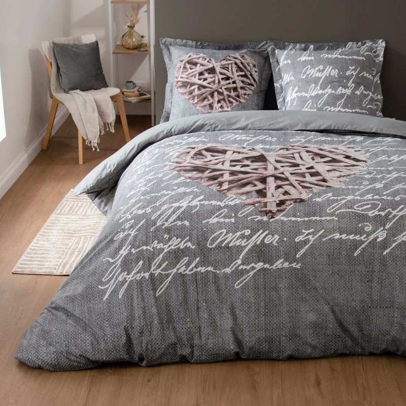 Parure Housse de Couette WOODLOVE GRIS Parure Housse de Couette WOODLOVE GRIS