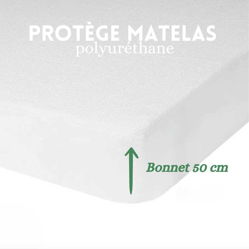 Lot de 2 protège matelas éponge imperméable anti-acariens 140 x