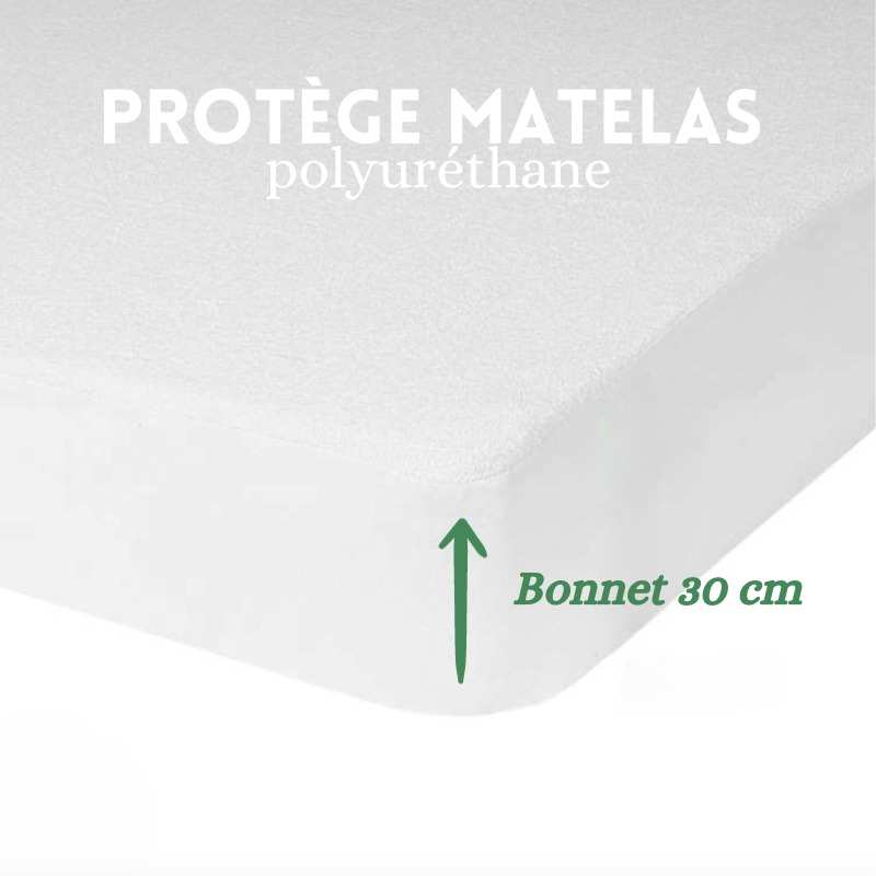 Protège-matelas bouclette imperméable-respirant BONNET DE 30 CM