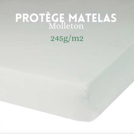 Protège Matelas MOLLETON 100% Coton 245 g/m²