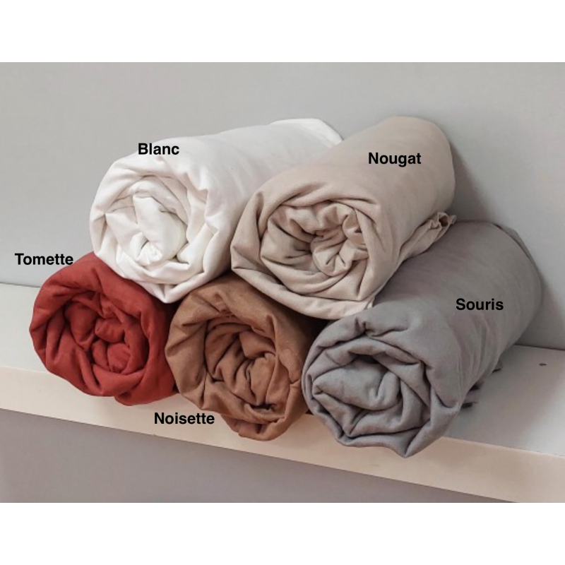 Drap Housse Bonnets 30 cm - Collection FLANELLE 100% Flanelle de Coton  Gratté 170 g/m²