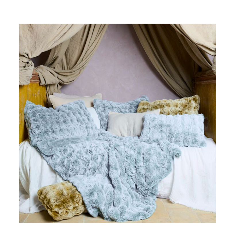 Maxi Plaid ASTRAKAN Glacier et Foin