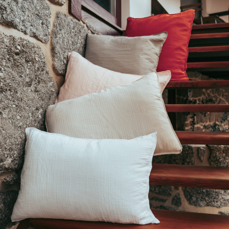 Taie d'Oreiller - Collection Gaze de Coton 160/gm2 100% Coton Premium Garment Dye