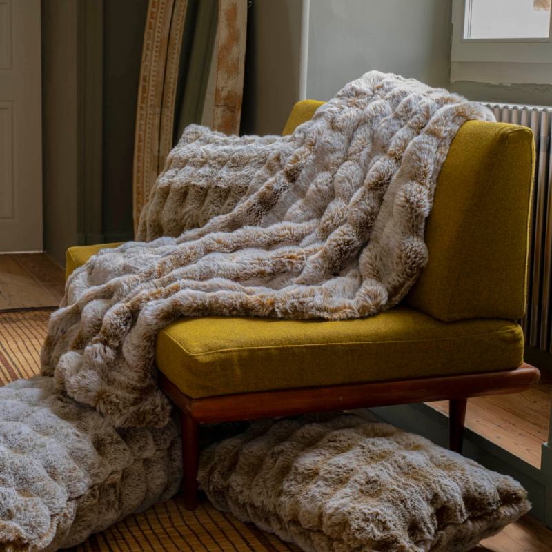 Maxi Plaid ASTRAKAN Glacier et Foin