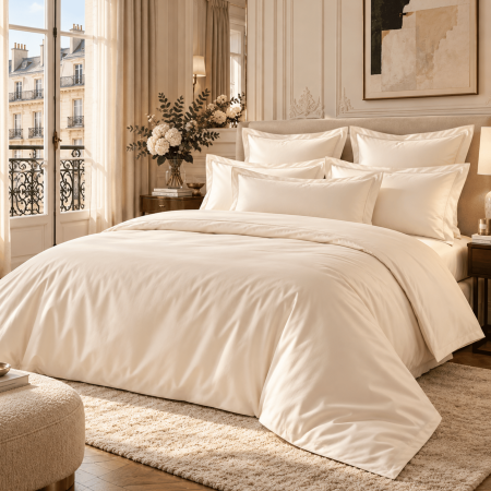 Drap Housse Bonnets 40 cm - Collection GIZA 100% Satin de Coton Égyptien 240 fils/cm²