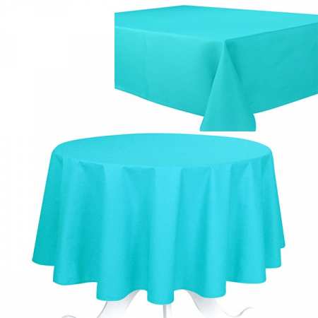 Nappe de Table Uni Turquoise Effet Coton 240g/m2