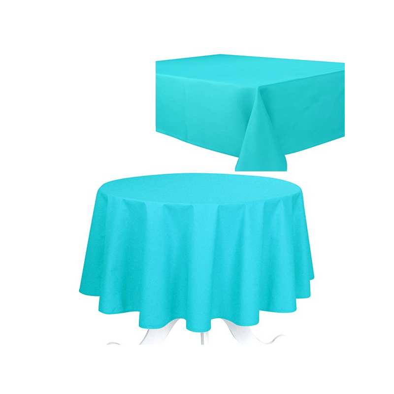 Nappe de Table Uni Turquoise Effet Coton 240g/m2 Nappe de Table Uni Turquoise Effet Coton 240g/m2