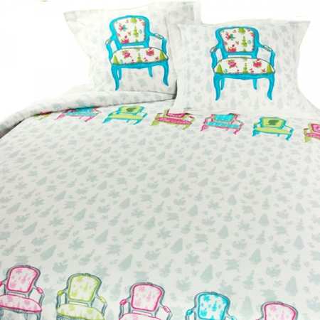 Housse de Couette Versailles Turquoise 220x240 + 2 Taies 65x65