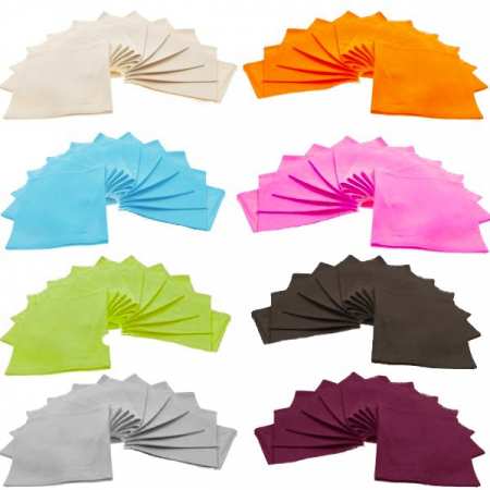 Lot de 6 Serviettes de Table YUCO 100% Coton 200 g/m² - 45 x 45 cm