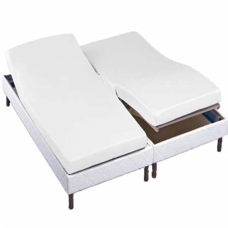 Protège Matelas POLYURÉTHANE - Tête et Pied Relevable Bouclette Éponge & Polyuréthane Imperméable