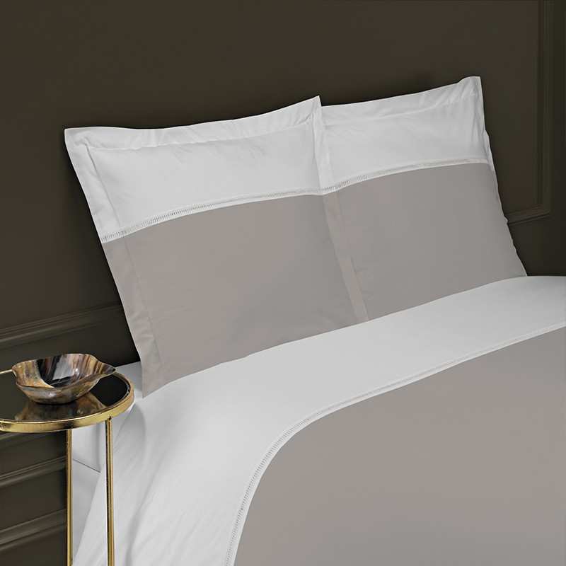 Housse de Couette 220x240 Venise Jour Echelle Blanc/Gris Perle - La