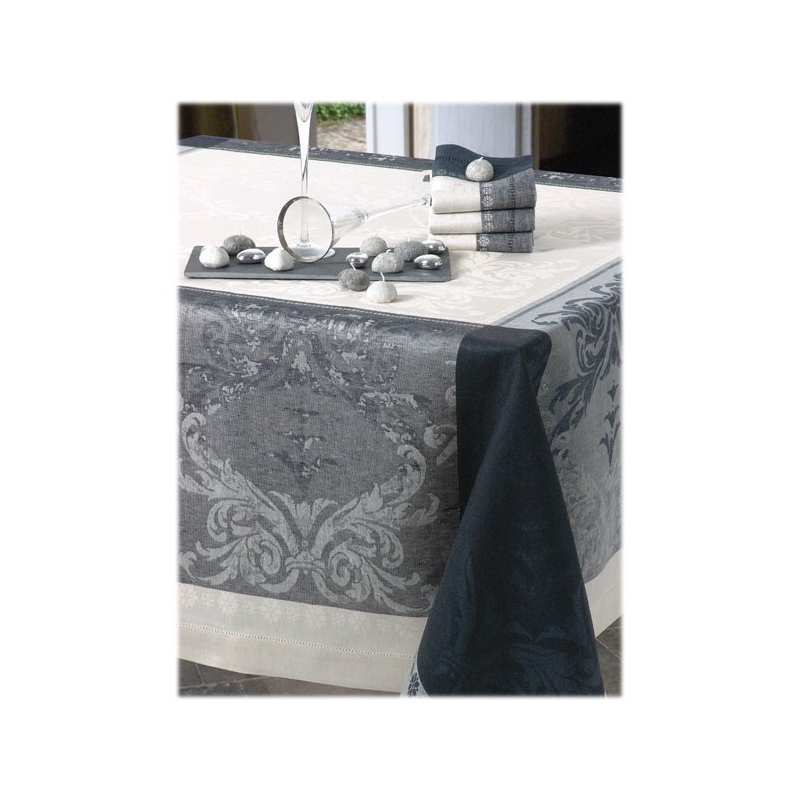Nappe Verdi/Ardoise 100% Lin - Vent du Sud - Nappe Verdi/Ardoise 100% Lin - Vent du Sud -